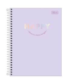 imagem principal do produto Caderno Espiral Capa Dura Colegial 10 Matérias Happy 160 Folhas