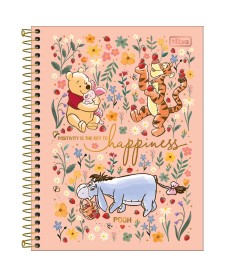 imagem principal do produto Caderno Espiral Capa Dura Colegial 10 Matérias Pooh 160 Folhas