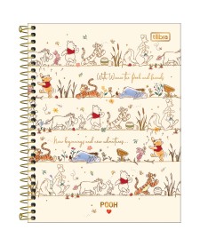 imagem principal do produto Caderno Espiral Capa Dura Colegial 10 Matérias Pooh 160 Folhas
