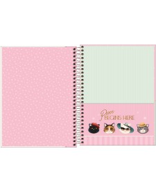 imagem de detalhe produto Caderno Espiral Capa Dura Colegial 10 Matérias Puurfect Cats 120 Folhas