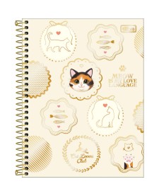 imagem principal do produto Caderno Espiral Capa Dura Colegial 10 Matérias Puurfect Cats 120 Folhas