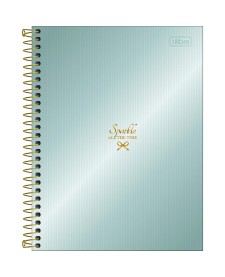 imagem principal do produto Caderno Espiral Capa Dura Colegial 10 Matérias West Village Metalizado 160 Folhas