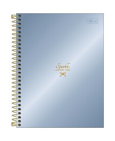 imagem principal do produto Caderno Espiral Capa Dura Colegial 10 Matérias West Village Metalizado 160 Folhas