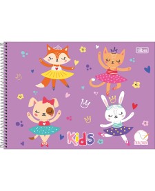 imagem principal do produto Caderno Espiral Capa Dura Meia Pauta Kids Feminino 40 Folhas