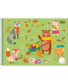 imagem principal do produto Caderno Espiral Capa Dura Meia Pauta Kids Feminino 40 Folhas