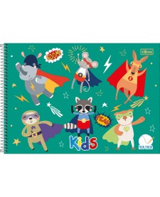 imagem principal do produto Caderno Espiral Capa Dura Meia Pauta Kids Masculino 40 Folhas