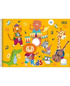 imagem principal do produto Caderno Espiral Capa Dura Meia Pauta Kids Masculino 40 Folhas