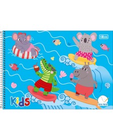 imagem principal do produto Caderno Espiral Capa Dura Meia Pauta Kids Masculino 40 Folhas