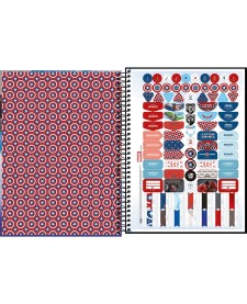 imagem de detalhe produto Caderno Espiral Capa Dura Universitário 1 Matéria Capitão América 80 Folhas