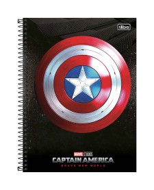 imagem principal do produto Caderno Espiral Capa Dura Universitário 1 Matéria Capitão América 80 Folhas