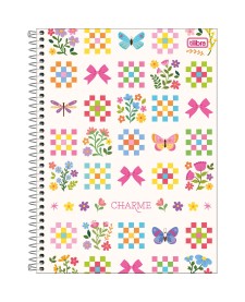 imagem principal do produto Caderno Espiral Capa Dura Universitário 1 Matéria Charme 80 Folhas