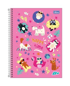 imagem principal do produto Caderno Espiral Capa Dura Universitário 1 Matéria D+ Feminino 96 Folhas