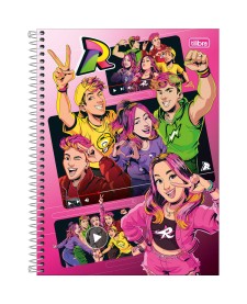 imagem principal do produto Caderno Espiral Capa Dura Universitário 1 Matéria Dos Rosa 80 Folhas
