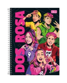 imagem principal do produto Caderno Espiral Capa Dura Universitário 1 Matéria Dos Rosa 80 Folhas