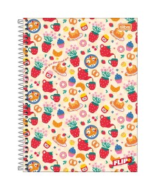 imagem principal do produto Caderno Espiral Capa Dura Universitário 1 Matéria Flip+ Feminino 96 Folhas 