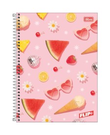 imagem principal do produto Caderno Espiral Capa Dura Universitário 1 Matéria Flip+ Feminino 96 Folhas