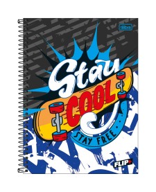 imagem principal do produto Caderno Espiral Capa Dura Universitário 1 Matéria Flip+ Masculino 96 Folhas