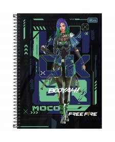 Caderno Espiral Pequeno Capa Dura Free Fire 80 Fls Tilibra