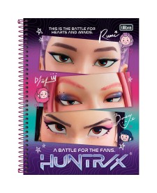 imagem principal do produto Caderno Espiral Capa Dura Universitário 1 Matéria Guerreiras do KPop 80 Folhas