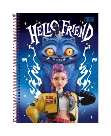 imagem principal do produto Caderno Espiral Capa Dura Universitário 1 Matéria Guerreiras do KPop 80 Folhas