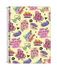 imagem principal do produto Caderno Espiral Capa Dura Universitário 1 Matéria Hit Feminino 80 Folhas 