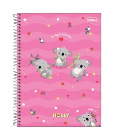 imagem principal do produto Caderno Espiral Capa Dura Universitário 1 Matéria Holly 80 Folhas