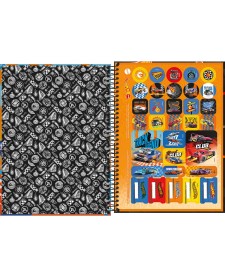 imagem de detalhe produto Caderno Espiral Capa Dura Universitário 1 Matéria Hot Wheels 80 Folhas