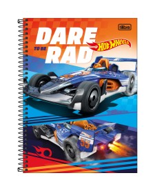 imagem principal do produto Caderno Espiral Capa Dura Universitário 1 Matéria Hot Wheels 80 Folhas