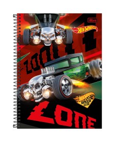 imagem principal do produto Caderno Espiral Capa Dura Universitário 1 Matéria Hot Wheels 80 Folhas