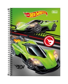 imagem principal do produto Caderno Espiral Capa Dura Universitário 1 Matéria Hot Wheels 80 Folhas