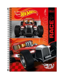 imagem principal do produto Caderno Espiral Capa Dura Universitário 1 Matéria Hot Wheels 80 Folhas