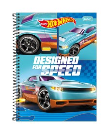 imagem principal do produto Caderno Espiral Capa Dura Universitário 1 Matéria Hot Wheels 80 Folhas
