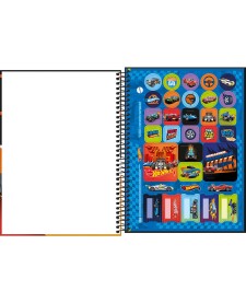 imagem de detalhe produto Caderno Espiral Capa Dura Universitário 1 Matéria Hot Wheels Fit 80 Folhas