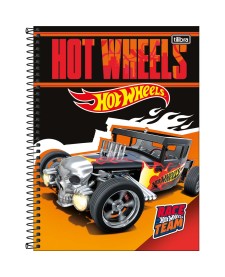 imagem principal do produto Caderno Espiral Capa Dura Universitário 1 Matéria Hot Wheels Fit 80 Folhas