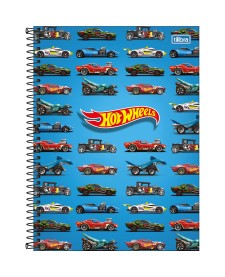 imagem principal do produto Caderno Espiral Capa Dura Universitário 1 Matéria Hot Wheels Fit 80 Folhas