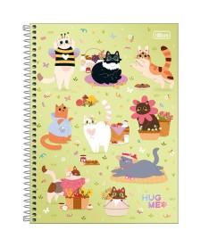 imagem principal do produto Caderno Espiral Capa Dura Universitário 1 Matéria Hug Me 80 Folhas