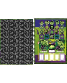 imagem de detalhe produto Caderno Espiral Capa Dura Universitário 1 Matéria Hulk 80 Folhas