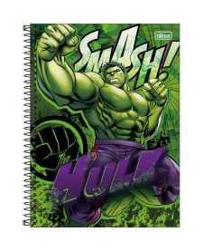 imagem principal do produto Caderno Espiral Capa Dura Universitário 1 Matéria Hulk 80 Folhas