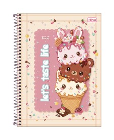 imagem principal do produto Caderno Espiral Capa Dura Universitário 1 Matéria Ice Cute 80 Folhas