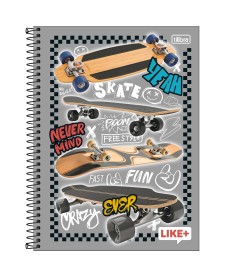 imagem principal do produto Caderno Espiral Capa Dura Universitário 1 Matéria Like+ Masculino 96 Folhas