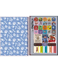 imagem de detalhe produto Caderno Espiral Capa Dura Universitário 1 Matéria One Piece 80 Folhas