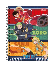 imagem principal do produto Caderno Espiral Capa Dura Universitário 1 Matéria One Piece 80 Folhas
