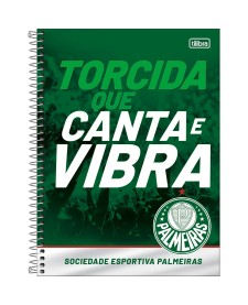 imagem principal do produto Caderno Espiral Capa Dura Universitário 1 Matéria Palmeiras 80 Folhas