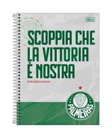 imagem principal do produto Caderno Espiral Capa Dura Universitário 1 Matéria Palmeiras 80 Folhas