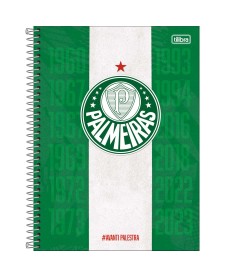 imagem principal do produto Caderno Espiral Capa Dura Universitário 1 Matéria Palmeiras 80 Folhas