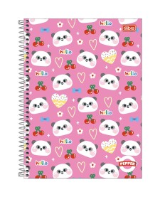 imagem principal do produto Caderno Espiral Capa Dura Universitário 1 Matéria Pepper Feminino 80 Folhas