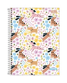 imagem principal do produto Caderno Espiral Capa Dura Universitário 1 Matéria Pepper Feminino 80 Folhas