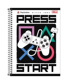 imagem principal do produto Caderno Espiral Capa Dura Universitário 1 Matéria PlayStation 80 Folhas