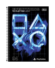 imagem principal do produto Caderno Espiral Capa Dura Universitário 1 Matéria PlayStation 80 Folhas