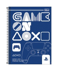 imagem principal do produto Caderno Espiral Capa Dura Universitário 1 Matéria PlayStation 80 Folhas